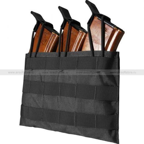 Подсумок под 3 магазина М/АК серии, резинка (WARTECH) (Black)