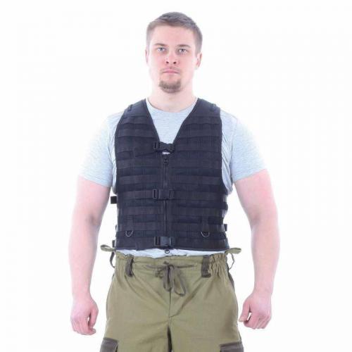 Жилет-основа KE Tactical Скорпион на MOLLE с застежкой на молнию и фастекс черный